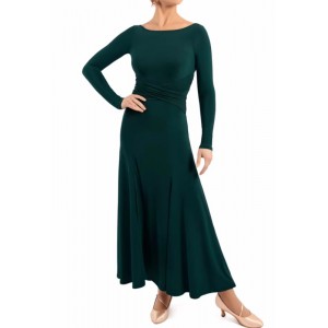 Dark green black ballroom dance dresses for women girls waltz tango foxtrot rhythm smooth dancing long gown modern dance swing skirts